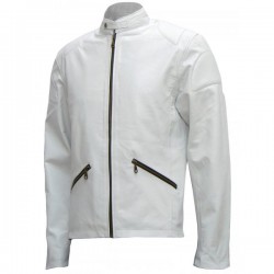 New Men's Cafe Racer White Leather Jacket New Men's Cafe Racer White Leather Jacket