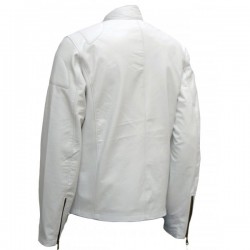 New Men's Cafe Racer White Leather Jacket New Men's Cafe Racer White Leather Jacket