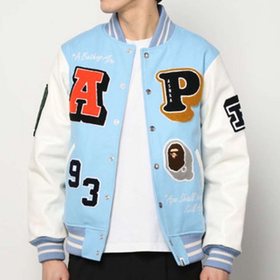 Crazy Patch Bape Wool Varsity Jacket