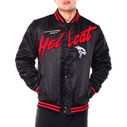 Dodge Hellcat Flame Varsity Satin Jacket  Dodge Hellcat Flame Varsity Satin Jacket