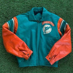 Leather Alix Earle Miami Dolphins Leather Jacket  Leather Alix Earle Miami Dolphins Leather Jacket