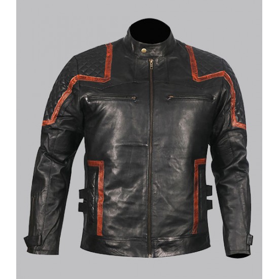 101 Vintage Distressed Motor Biker Real Leather Jacket 101 Vintage Distressed Motor Biker Real Leather Jacket front view biker jacket