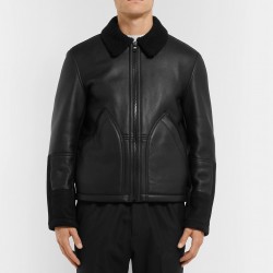 Men's Aviator Shearling Lined Leather And Suede Jacket Men's Aviator Shearling Lined Leather And Suede Jacket