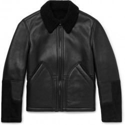 Men's Aviator Shearling Lined Leather And Suede Jacket Men's Aviator Shearling Lined Leather And Suede Jacket