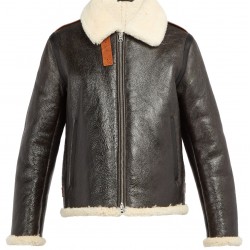 Men's Aviator Faux Shearling Black Leather Jacket Men's Aviator Faux Shearling Black Leather Jacket