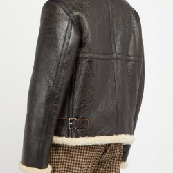Men's Aviator Faux Shearling Black Leather Jacket Men's Aviator Faux Shearling Black Leather Jacket