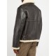 Mens Aviator Faux Shearling Black Leather Jacket