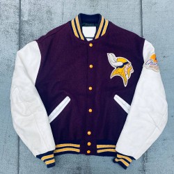 1980’s Minnesota Vikings NFC Champs Patch Varsity Jacket 1980’s Minnesota Vikings NFC Champs Patch Varsity Jacket