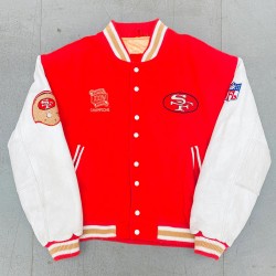 1990 Super Bowl XXIV Champions San Francisco 49ers Varsity Jacket 1990 Super Bowl XXIV Champions San Francisco 49ers Varsity Jacket