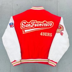 1990 Super Bowl XXIV Champions San Francisco 49ers Varsity Jacket 1990 Super Bowl XXIV Champions San Francisco 49ers Varsity Jacket