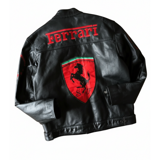 2004 Schumacher Ferrari Black & Red Leather Jacket