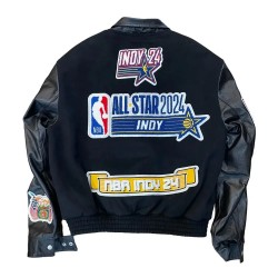 2024 All-Star Indianapolis Black Wool and Leather  Jacket 2024 All-Star Indianapolis Black Wool and Leather  Jacket