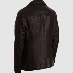 4 Button Brown Leather Coat