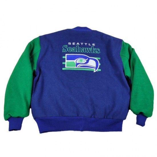 70’s Seattle Seahawks Royal and Green Varsity Wool Jacket