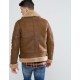 Mens Aviator Brown Leather Jacket With Faux Shearling