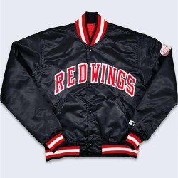 80’s Detroit Red Wings Black Bomber Jacket 80’s Detroit Red Wings Black Bomber Jacket