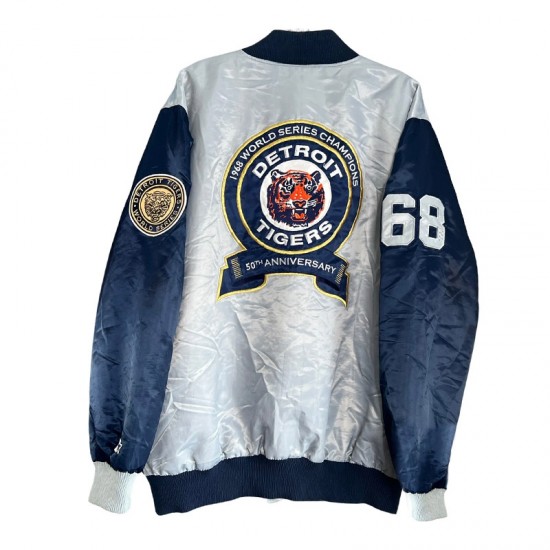 90’s Detroit Tigers World Series Navy and Gray Jacket 90’s Detroit Tigers World Series Navy and Gray Jacket