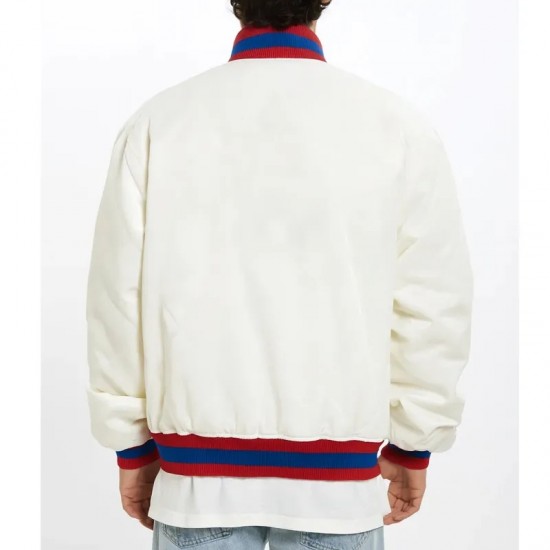 90’s Sacramento Kings White Bomber Jacket
