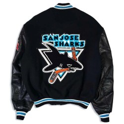 90’s San Jose Sharks Delong Black Varsity Jacket