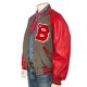 90s Gray Red Letterman Jacket