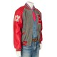 90s Gray Red Letterman Jacket