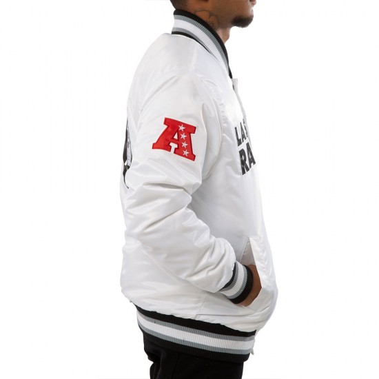 A Stars Las Vegas Raiders White Satin Jacket