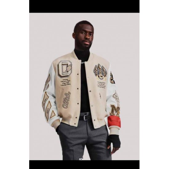 Milan Off White Varsity Jacket