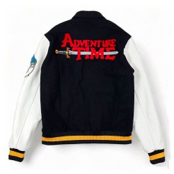 Adventure Time Black and White Varsity Jacket Adventure Time Black and White Varsity Jacket