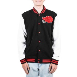 Akatsuki Black and White Varsity Jacket Akatsuki Black and White Varsity Jacket