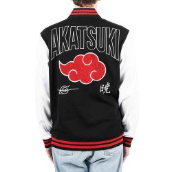 Akatsuki Black and White Varsity Jacket Akatsuki Black and White Varsity Jacket