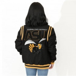 Alabama State University Unisex Black Varsity Jacket Alabama State University Unisex Black Varsity Jacket