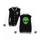 Alien Head Leaf Weed Varsity Jacket