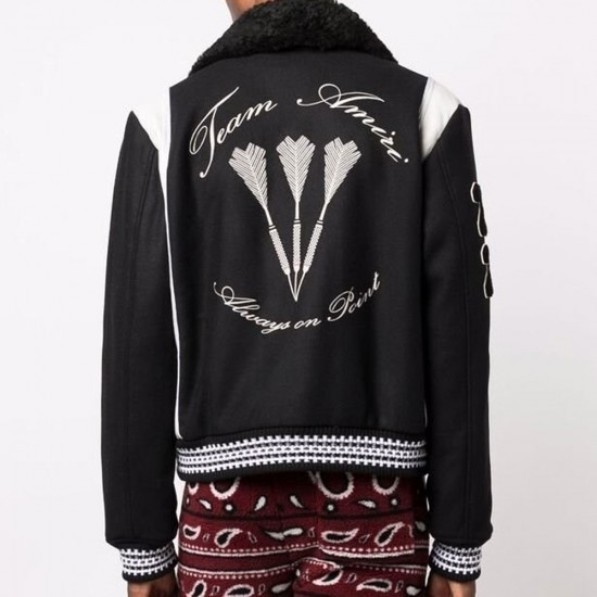 Amiri Always on Point Red Wool Varsity Jacket