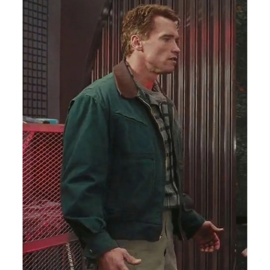 Arnold Schwarzenegger Total Recall Green Cotton Costume Jacket