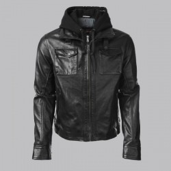 Arrow Oliver Queen Leather Hoodie Jacket Arrow Oliver Queen Leather Hoodie Jacket