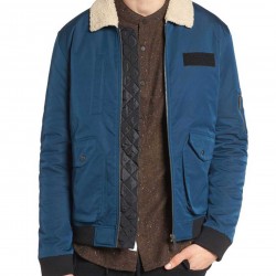 Arrow Rick Gonzalez Blue Jacket with Fur Collar Arrow Rick Gonzalez Blue Jacket with Fur Collar
