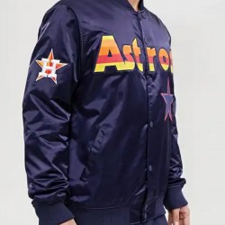 Astros Big Logo Satin Bomber Jacket Astros Big Logo Satin Bomber Jacket
