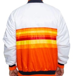 Astros Houston White and Orange Satin Jacket Astros Houston White and Orange Satin Jacket