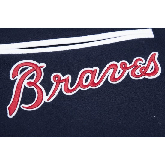 Atlanta Braves Classic Navy Blue Wool Varsity Jacket