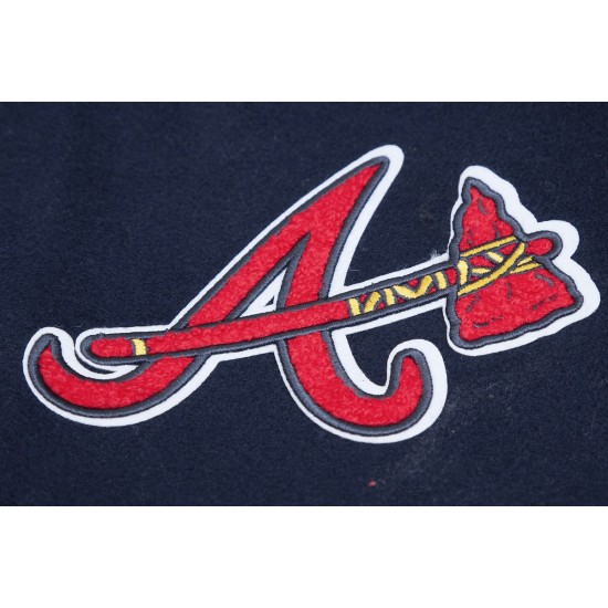 Atlanta Braves Classic Navy Blue Wool Varsity Jacket