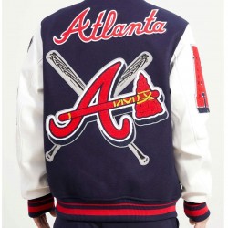 Atlanta Braves Mash Up Navy and White Varsity Jacket Atlanta Braves Mash Up Navy and White Varsity Jacket