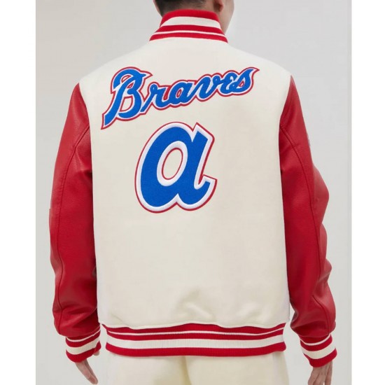 Atlanta Braves Mash Up Off White Varsity Jacket