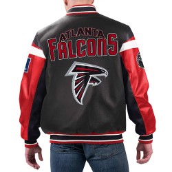 Atlanta Falcons Black Varsity Full-Zip Leather Jacket Atlanta Falcons Black Varsity Full-Zip Leather Jacket