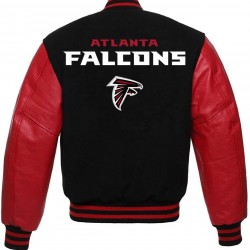Atlanta Falcons Red and Black Varsity Jacket Atlanta Falcons Red and Black Varsity Jacket