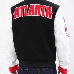 Atlanta Hawks Black and White Varsity Jacket Atlanta Hawks Black and White Varsity Jacket