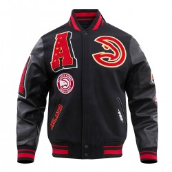 Atlanta Hawks Mash Up Logo Wool Varsity Jacket Atlanta Hawks Mash Up Logo Wool Varsity Jacket
