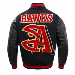 Atlanta Hawks Mash Up Logo Wool Varsity Jacket Atlanta Hawks Mash Up Logo Wool Varsity Jacket