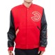 Atlanta Hawks Red and Black Varsity Jacket