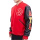 Atlanta Hawks Red and Black Varsity Jacket