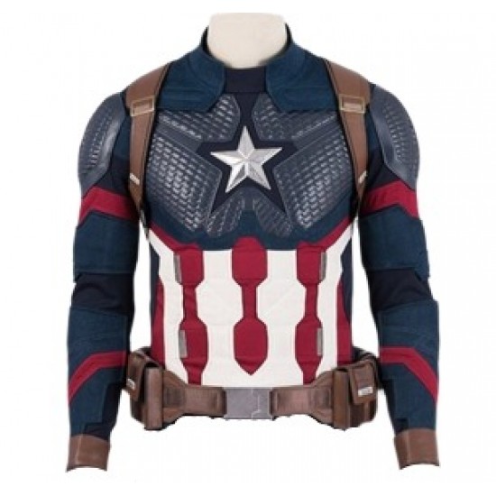 Avenger Endgame Captain America Blue Leather Jacket